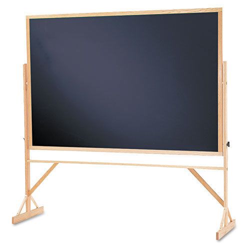 Quartet Reversible Chalkboard w/Hardwood Frame &amp; Rail, 48 x 72, WTR406810
