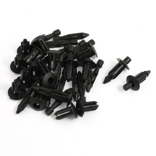 20 pcs parts panel trim clips plastic rivet fastener black 6mm hole for sale