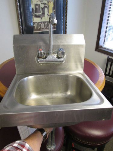 Commercial Wall Hung Hand Sink 15&#034; (With Faucet) Stainless Steel NSF Approved NR