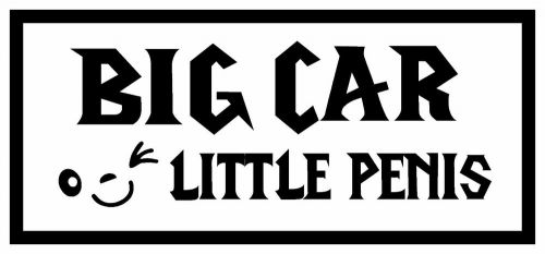 Big car little penis jdm funny vinyl decal car window sticker truck 12 inch for sale