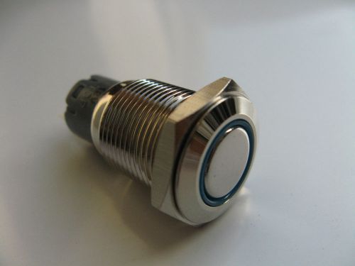 Blue LED 16mm 12V 5Pin stainless Steel Round Momentary Push Button Switch