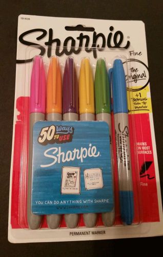 NEW UNOPENED PACK OF 6 SHARPIE MARKERS FINE TIP