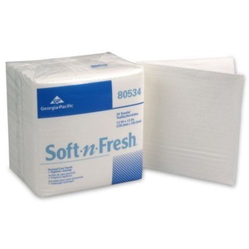 Georgia-Pacific 80534 White, 50 Count Disposable Soft-n-Fresh Patient Care Wa...