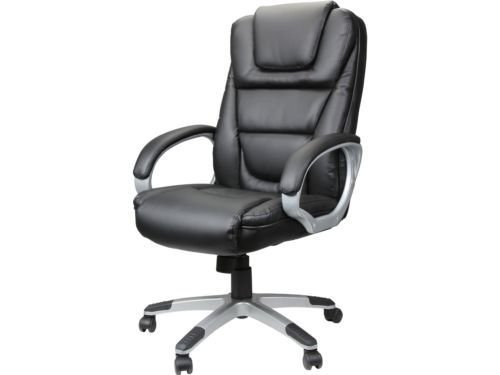Black Chair Executive Leatherplus Office Back Ergonomic Tilt Adjustable Swivel