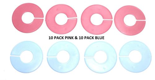 20 pack clothing rack size dividers 10 pink &amp; 10 blue clothing rack size divider for sale