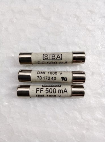 2x SIBA FF500mA 1000V 6.3 x 32mm Very Fast Ceramic Fuse
