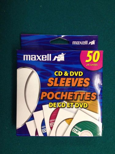 Maxell CD and DVD Sleeves Model # CD-400 - 50 pack- New