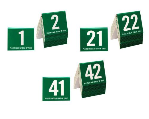 Plastic Table Numbers 1-60, Tent Style, Green w/white number, Free shipping