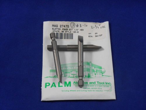 LOT of 3 Bosch Magna Size 8 - 10 Slotted Power Bit, 2-3/4&#034; OAL, 1/4&#034; Hex, 27475