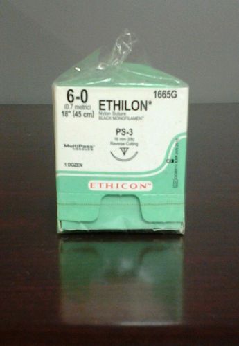 NEW Ethicon Ethilon 6-0 18&#039;&#039; 1665G PS-3 16mm reverse cutting