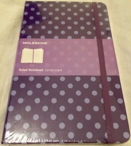 Moleskine Purple Polka Dot Hard Cover Ruled Notebook Carnet Ligne 5 x 8.25