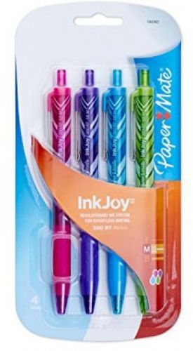 Paper mate inkjoy 300rt retractable ballpoint pen, medium point, 4-pack, colors for sale