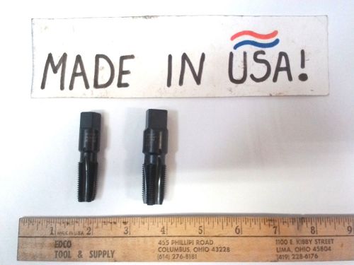 New set of 2 hss taper pipe tap, 4 flute, 1/4-18 npt &amp; 3/8-18 npt made in usa for sale