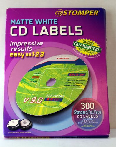 264 Stomper Matte White CD Labels Standard Full Face Labels