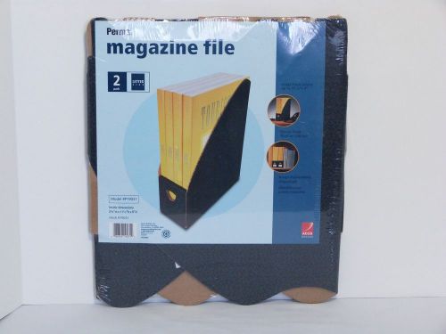 NEW Perma Magazine File Letter Size Black Spotted Blue Pattern 2 Pack #P19031