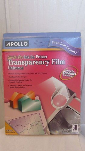 APOLLO Quick Dry Ink Jet Printer TRANSPARENCY FILM Universal CG7033S --38 sheets