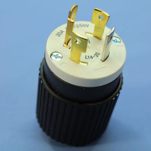 Hubbell twist turn lock connector plug nema l14-30p 30a 125/250v bulk l1430p for sale