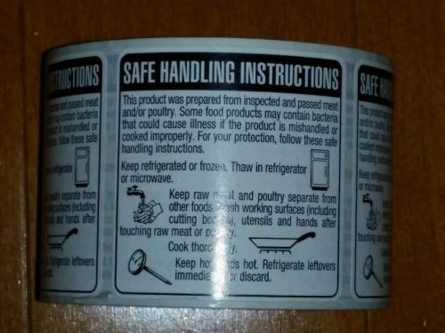 2 x 2 SAFE FOOD HANDLING INSTRUCTIONS warning safety STICKERS (20 labels) USA