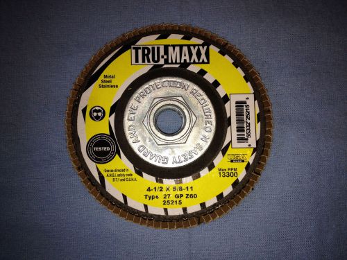 Tru-Maxx - 4-1/2 Inch x 5/8-11 Threaded Hole Flap Disc 40 Grit Box of 10 New
