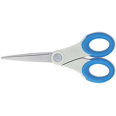 Soft Handle Scissors With Antimicrobial Protection, Blue, 7&#034; Straight