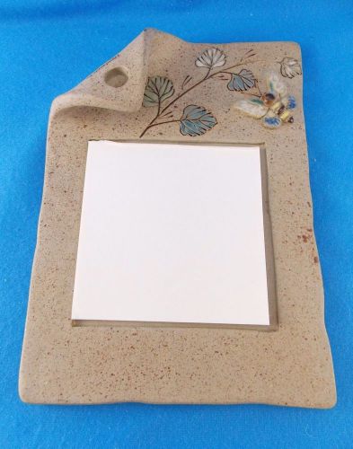 Handmade pottery butterfly pen &amp; notepad holder desk accessory by mu nti for sale