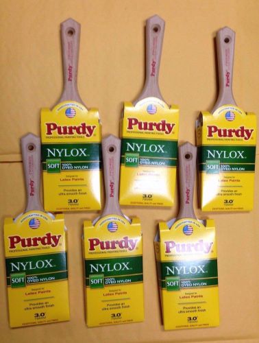 3&#034; purdy nylox moose 100% nylon soft latex professional paint brush lot of 6 for sale