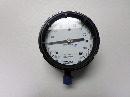 Ashcroft Compound Gauge, 30 Hg to 100 psi, 4-1/2In