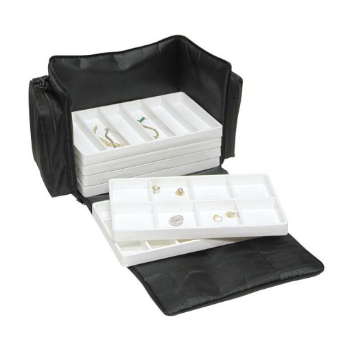 Deluxe carrying case jewelry carry case duffel traveling case for trays &amp; liners for sale
