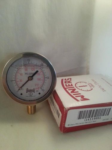 Winters pfq series 304 dual scale liquid filled pressure gauge, 0 - 30psi for sale