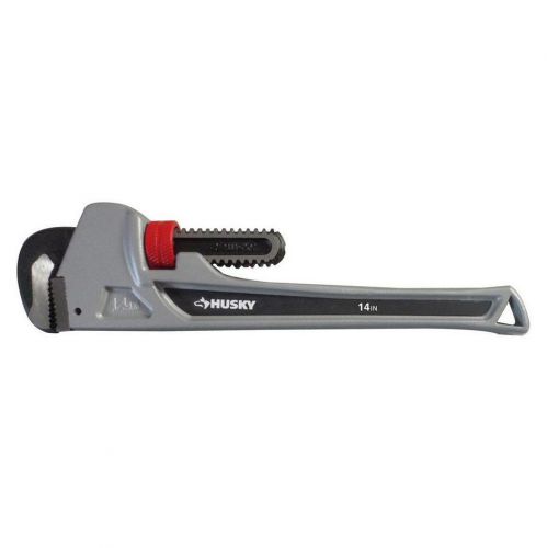 Husky quality aluminum pipe wrench, 14 in. heavy duty adjustable plumbing tool. for sale