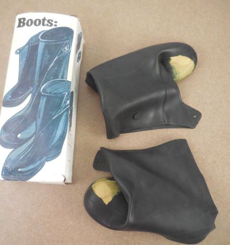 Vtg Tingley Rubbers, Overshoe Black Rubber Work Boots Sz Small 6.5-8 Yellow Toe