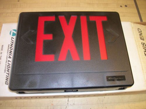 Lithonia Lighting QM S 3 R 120/277 EL Black/Red Exit Sign with battery backup