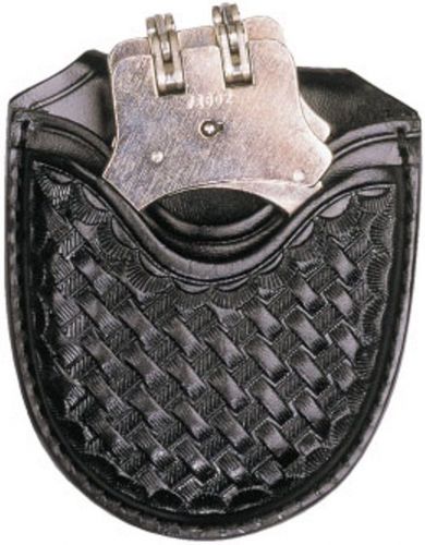 NEW Dutyman Leather Basketweave Single Open Handcuff Case 8321U *FAST FREE SHIP*