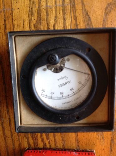 Vintage Simpson Amp Meter Model 25 NOS New Electricity Direct Current Amp Gauge