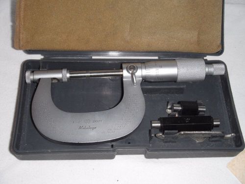 Nice mitutoyo no 122-125 0 - 1 &#034; blade micrometer .0001 &#034; for sale