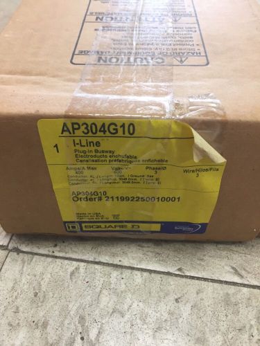 NEW SQUARE D AP AP304G10 400 AMP 600V BUS BUSWAY 10 FEET DUCT 3POLE 3 WIRE