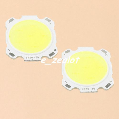 2pcs new 3w pure white cob high power led roundness led light emitting diode for sale