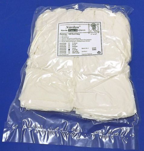 Lot 100 CTI Nitrilon XL Gloves Nitrile Cleanroom Powder Free NWCP204 / Avail QTY