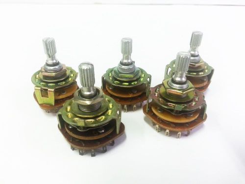 5 pcs x NOS Rotary Switch 4P3W  4 Pole 3 Positions T2B