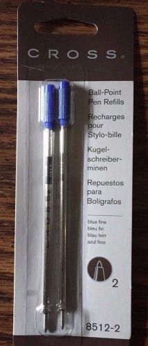 Cross  Ball Point Pen Refill, Blue Ink, Fine Point, 8512-2  Two Refills on Card