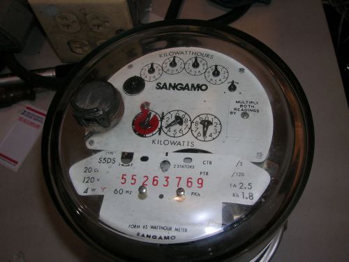 SANGAMO S5DS 3 Phase watthour meter with DS-5 Register demand 120v 20a