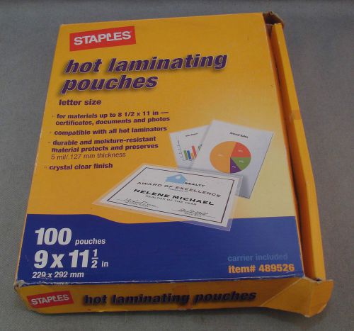 Staples Hot Laminating Pouches 8.5&#034; by 11&#034; 489526
