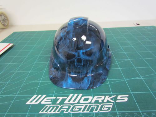 Hard hat custom hydro dipped , osha approved inferno xl skulls blue !!new!! for sale