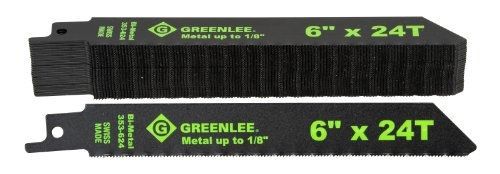 Greenlee 353-624B Inch Metal Cutting Reciprocating Saw Blade, 24 TPI, 25-Pack