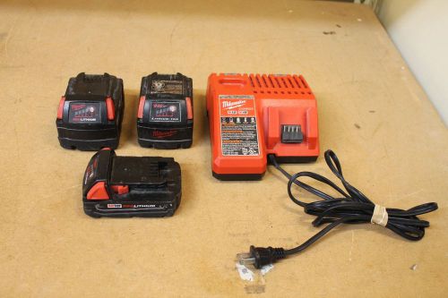 Milwaukee  18V Battery Charger 48-59-1812 w/ 3 BATTERIES