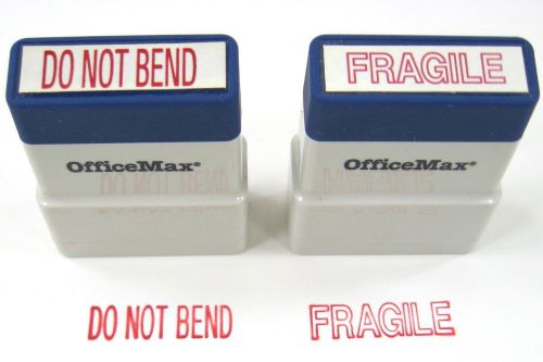 Office Depot 2-pc Pre-inked Rubber Stamp - Fragile &amp; Do Not Bend