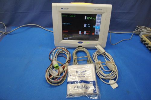 Spacelabs sl2400 (91369) ultraview color monitor ecg,nibp,spo2,temp,print comple for sale