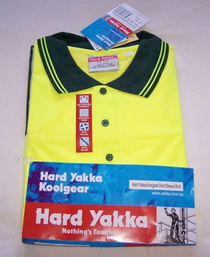 Hard Yakka Mens Koolgear 11857 Yellow Hi Vis Short Sleeve Polo Size 4XL New