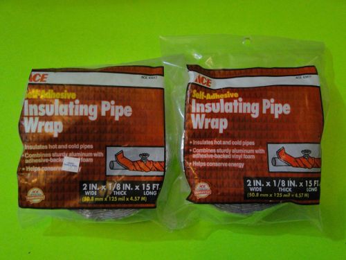 Ace Self-Adhesive Insulating Pipe Wrap 2&#034;x1/8&#034;x15&#039; Heat Energy Fire Retardant *
