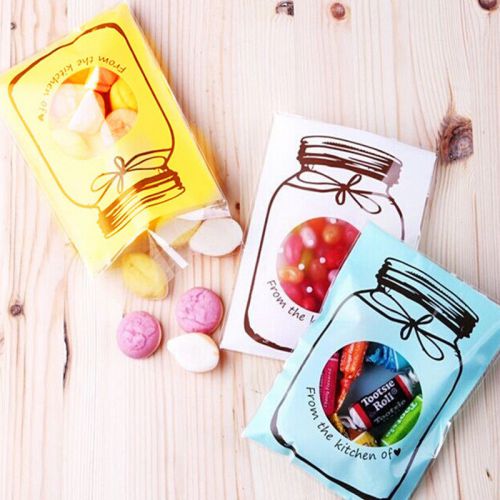 Party Cookie Packaging Colorful Bottle Self Adhesive Seal Bag Candy Poly Bags